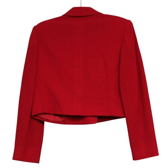 Vintage Carlisle Blazer Size 10 Red 100% Wool Classic Business Career Office - Picture 8 of 10